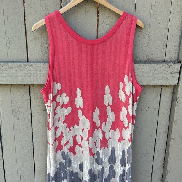 Nic + Zoe Knit Sleeveless Twirl Floral Dress Midi Length Bohemian Spring Vibes - Picture 2 of 5